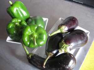 egg plant and peppers egg plant and peppers