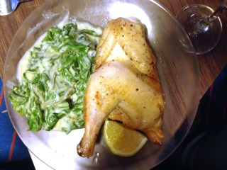 2 Roast chicken and swiss chard